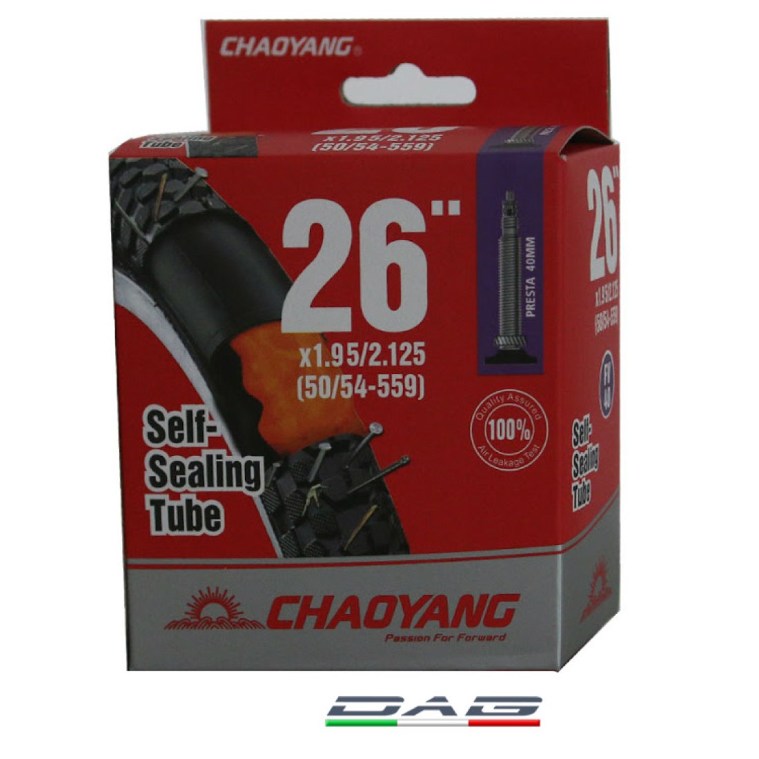 ChaoYang Camera d'aria MTB Antiforatura Autosigilante 26 x 1.95/2.10 valvola 48mm